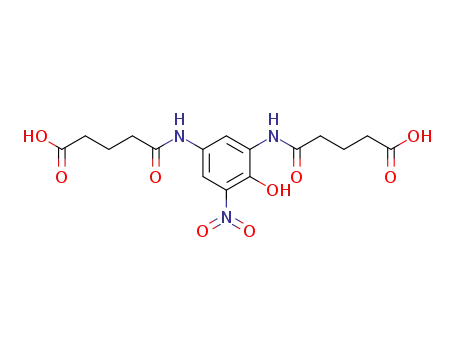 Molecular Structure of 115933-56-7 (Pentanoic acid,
5,5'-[(4-hydroxy-5-nitro-1,3-phenylene)diimino]bis[5-oxo-)