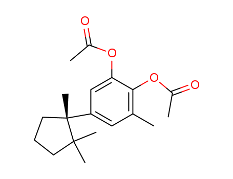 Molecular Structure of 124424-24-4 (1,2-Benzenediol, 3-methyl-5-(1,2,2-trimethylcyclopentyl)-, diacetate,
(S)-)