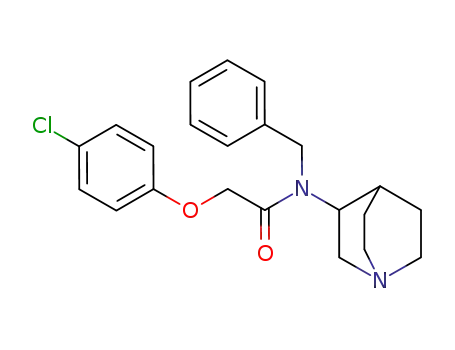Molecular Structure of 90094-23-8 (Acetamide,
N-1-azabicyclo[2.2.2]oct-3-yl-2-(4-chlorophenoxy)-N-(phenylmethyl)-)
