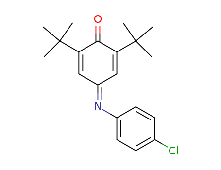 Molecular Structure of 14329-29-4 (2,5-Cyclohexadien-1-one,
4-[(4-chlorophenyl)imino]-2,6-bis(1,1-dimethylethyl)-)