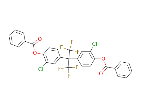 Molecular Structure of 69213-76-9 (Phenol, 4,4'-[2,2,2-trifluoro-1-(trifluoromethyl)ethylidene]bis[2-chloro-,
dibenzoate)