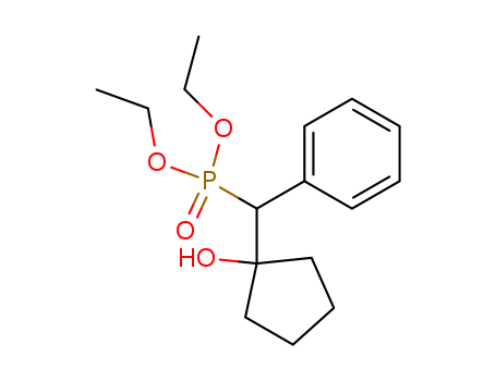 Molecular Structure of 128894-13-3 (Phosphonic acid, [(1-hydroxycyclopentyl)phenylmethyl]-, diethyl ester)