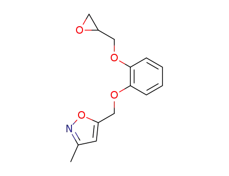 Molecular Structure of 90288-58-7 (Isoxazole, 3-methyl-5-[[2-(oxiranylmethoxy)phenoxy]methyl]-)
