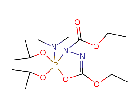 Molecular Structure of 75386-17-3 (tetramethyl-2,2,3,3-dimethylamino-5-ethoxy-7 carboethoxy-9 trioxa-1,4,6 diaza-8,9 phospha(V)-5 spiro(4,4)noneme-7,8)