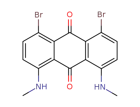 Molecular Structure of 62062-72-0 (9,10-Anthracenedione, 1,8-dibromo-4,5-bis(methylamino)-)