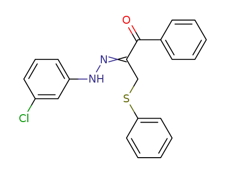 Molecular Structure of 7243-01-8 (1,2-Propanedione,1-phenyl-3-(phenylthio)-, 2-[2-(3-chlorophenyl)hydrazone])