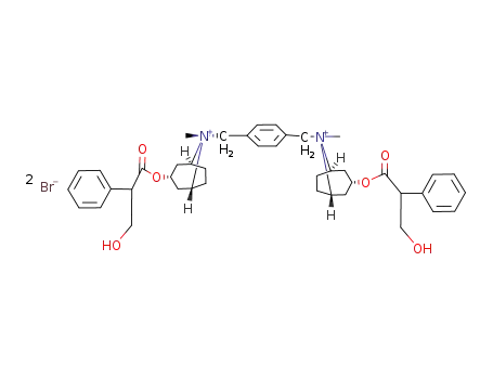 optically inactive 8,8'-dimethyl-3<i>endo</i>,3'<i>endo</i>-bis-tropoyloxy-8<i>anti</i>,8'<i>anti</i>-<i>p</i>-xylylene-bis-nortropanium; dibromide