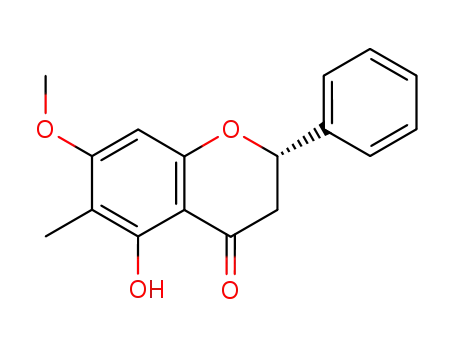 Molecular Structure of 55743-20-9 (4H-1-Benzopyran-4-one,
2,3-dihydro-5-hydroxy-7-methoxy-6-methyl-2-phenyl-, (2S)-)