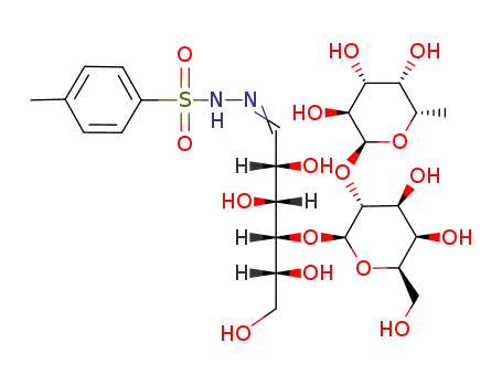 Molecular Structure of 117472-06-7 (<i>O</i><sup>4</sup>-(<i>O</i><sup>2</sup>-α-L-fucopyranosyl-β-D-galactopyranosyl)-D-glucose-(toluene-4-sulfonylhydrazone))