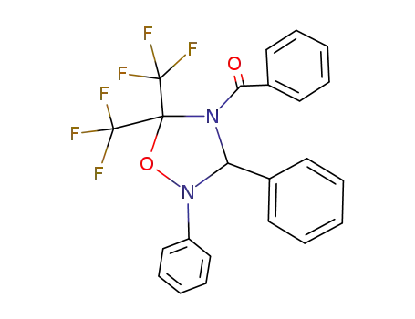 4-benzoyl-2,3-diphenyl-5,5-bis-trifluoromethyl-[1,2,4]oxadiazolidine