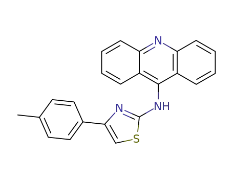 Molecular Structure of 72307-67-6 (9-Acridinamine, N-[4-(4-methylphenyl)-2-thiazolyl]-)