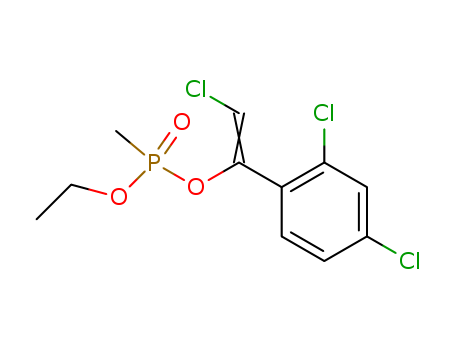 Molecular Structure of 59986-65-1 (Phosphonic acid, methyl-, 2-chloro-1-(2,4-dichlorophenyl)ethenyl ethyl
ester)