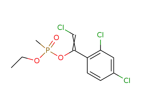 Molecular Structure of 59986-65-1 (Phosphonic acid, methyl-, 2-chloro-1-(2,4-dichlorophenyl)ethenyl ethyl
ester)