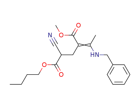 2-[1-Benzylamino-eth-(E)-ylidene]-4-cyano-pentanedioic acid 5-butyl ester 1-methyl ester