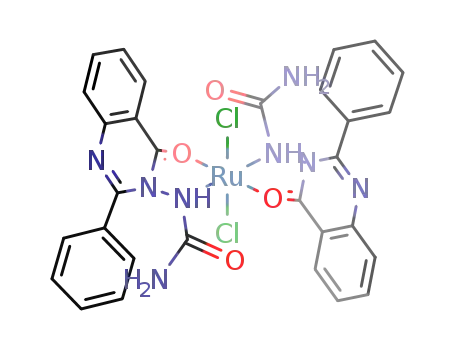 Molecular Structure of 138997-41-8 (Ruthenium, dichlorobis[(4-oxo-2-phenyl-3(4H)-quinazolinyl)urea]-)