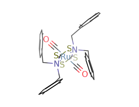 Molecular Structure of 15393-12-1 ({Ru(C<sub>15</sub>H<sub>14</sub>NS<sub>2</sub>)2(CO)2})