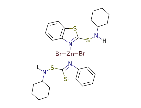 Zn(N-cyclohexyl-2-benzthiazolylsulfenamide)2Br<sub>2</sub>