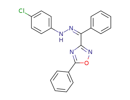Molecular Structure of 80815-89-0 (Methanone, phenyl(5-phenyl-1,2,4-oxadiazol-3-yl)-,
(4-chlorophenyl)hydrazone, (1Z)-)