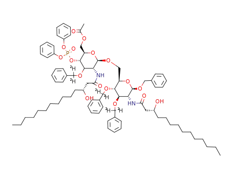 Benzyl-6-O-<6-O-acetyl-3-O-<α,α-D2>benzyl-2-desoxy-4-O-(diphenoxyphosphoryl)-2-<(R)-3-hydroxytetradecanoylamino>-β-D-glucopyranosyl>-3,4-di-O-<α,α-D2>benzyl-2-desoxy-2-<(R)-3-hydroxytetradecanoylamino>-β-D-glucopyranosid