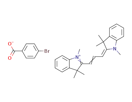 4-Bromo-benzoate1,3,3-trimethyl-2-{(E)-3-[1,3,3-trimethyl-1,3-dihydro-indol-(2E)-ylidene]-propenyl}-3H-indolium;