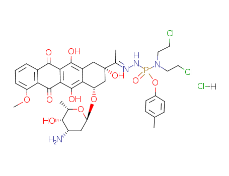 104699-79-8,Phosphoramidohydrazidicacid, 2-[1-[4-[(3-amino-2,3,6-trideoxy-a-L-lyxo-hexopyranosyl)oxy]-1,2,3,4,6,11-hexahydro-2,5,12-trihydroxy-7-methoxy-6,11-dioxo-2-naphthacenyl]ethylidene]-N,N-bis(2-chloroethyl)-,4-methylphenyl ester, monohydrochloride, (2S-cis)- (9CI),