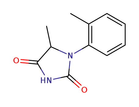 Molecular Structure of 51027-17-9 (2,4-Imidazolidinedione, 5-methyl-1-(2-methylphenyl)-)