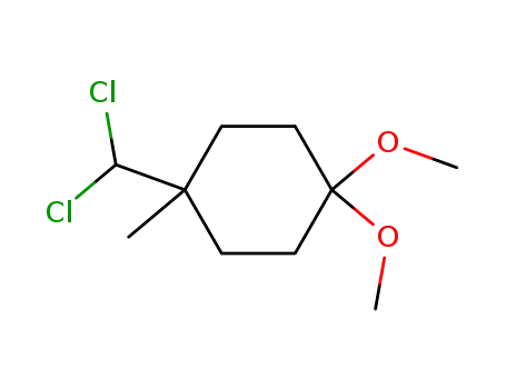 Molecular Structure of 54889-10-0 (Cyclohexane, 1-(dichloromethyl)-4,4-dimethoxy-1-methyl-)