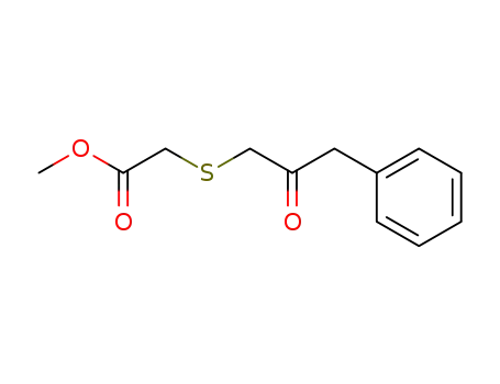 Molecular Structure of 61363-65-3 (Acetic acid, [(2-oxo-3-phenylpropyl)thio]-, methyl ester)