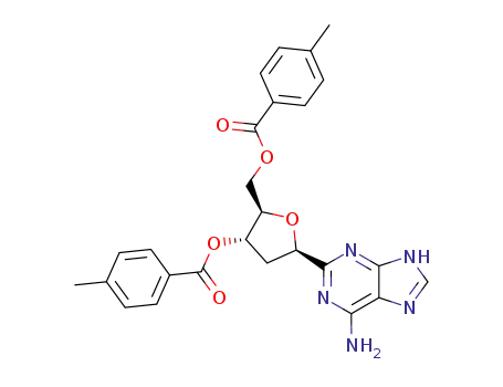 (1<i>R</i>)-1-(6-amino-7<sup>(9)</sup><i>H</i>-purin-2-yl)-<i>O</i><sup>3</sup>,<i>O</i><sup>5</sup>-bis-(4-methyl-benzoyl)-<i>D</i>-<i>erythro</i>-1,4-anhydro-2-deoxy-pentitol