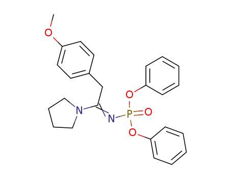 Molecular Structure of 71574-81-7 (Phosphoramidic acid,
[2-(4-methoxyphenyl)-1-(1-pyrrolidinyl)ethylidene]-, diphenyl ester)