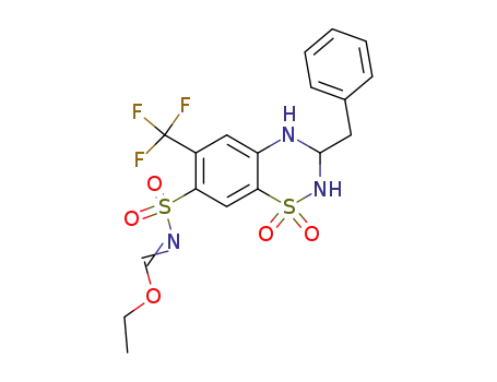 <i>N</i>-(3-benzyl-1,1-dioxo-6-trifluoromethyl-1,2,3,4-tetrahydro-1λ<sup>6</sup>-benzo[1,2,4]thiadiazine-7-sulfonyl)-formimidic acid ethyl ester