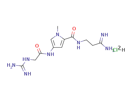 Molecular Structure of 14555-84-1 (N-[(3Z)-3-amino-3-iminopropyl]-4-{[N-(diaminomethylidene)glycyl]amino}-1-methyl-1H-pyrrole-2-carboxamide)