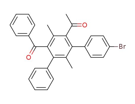 Molecular Structure of 80948-37-4 (Ethanone,
1-(6'-benzoyl-4''-bromo-2',5'-dimethyl[1,1':3',1''-terphenyl]-4'-yl)-)