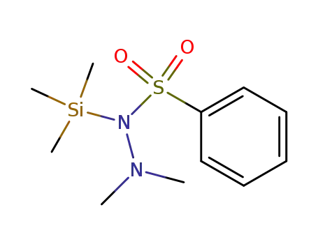 Molecular Structure of 89902-35-2 (Benzenesulfonic acid, 2,2-dimethyl-1-(trimethylsilyl)hydrazide)