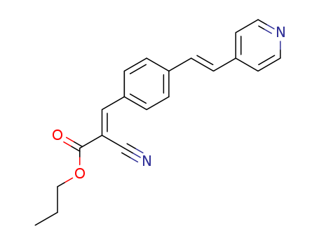 Molecular Structure of 118528-61-3 (2-Propenoic acid, 2-cyano-3-[4-[2-(4-pyridinyl)ethenyl]phenyl]-, propyl
ester, (E,E)-)