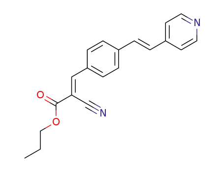 Molecular Structure of 118528-61-3 (2-Propenoic acid, 2-cyano-3-[4-[2-(4-pyridinyl)ethenyl]phenyl]-, propyl
ester, (E,E)-)