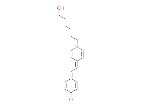 Molecular Structure of 91178-48-2 (2,5-Cyclohexadien-1-one,
4-[[1-(6-hydroxyhexyl)-4(1H)-pyridinylidene]ethylidene]-)