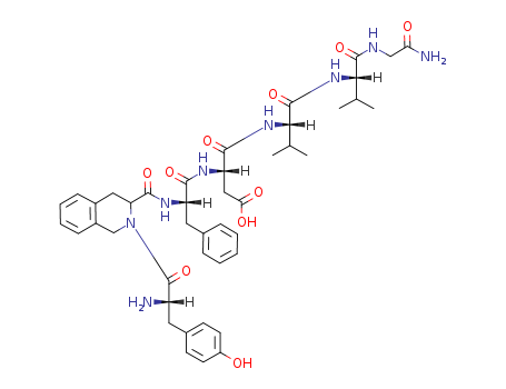 Molecular Structure of 143293-98-5 (Glycinamide,
L-tyrosyl-L-1,2,3,4-tetrahydro-3-isoquinolinecarbonyl-L-phenylalanyl-L-a-
aspartyl-L-valyl-L-valyl-)