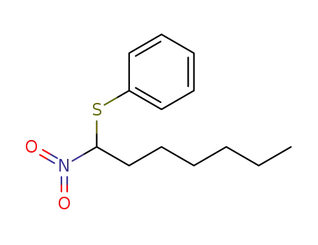 Molecular Structure of 59906-57-9 (Benzene, [(1-nitroheptyl)thio]-)