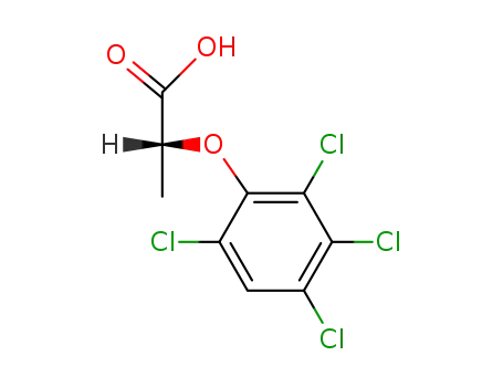 Molecular Structure of 60210-90-4 (Propanoic acid, 2-(2,3,4,6-tetrachlorophenoxy)-, (R)-)