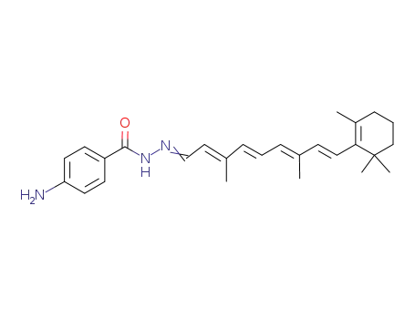 4-amino-benzoic acid-[3,7-dimethyl-9<i>t</i>-(2,6,6-trimethyl-cyclohex-1-enyl)-nona-2<i>t</i>,4<i>t</i>,6<i>t</i>,8-tetraenylidenehydrazide]
