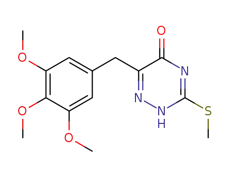 Molecular Structure of 61404-55-5 (1,2,4-Triazin-5(2H)-one,
3-(methylthio)-6-[(3,4,5-trimethoxyphenyl)methyl]-)