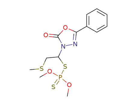 dithiophosphoric acid <i>O</i>,<i>O</i>'-dimethyl ester <i>S</i>-[2-methylsulfanyl-1-(2-oxo-5-phenyl-[1,3,4]oxadiazol-3-yl)-ethyl] ester