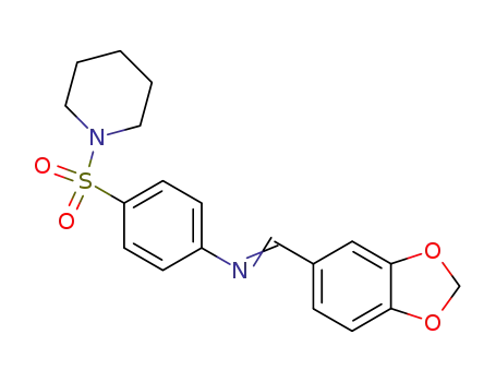 Molecular Structure of 71334-02-6 (Piperidine,
1-[[4-[(1,3-benzodioxol-5-ylmethylene)amino]phenyl]sulfonyl]-)