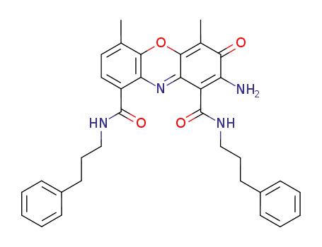 Molecular Structure of 63879-46-9 (3H-Phenoxazine-1,9-dicarboxamide,2-amino-4,6-dimethyl-3-oxo-N1,N9-bis(3-phenylpropyl)-)