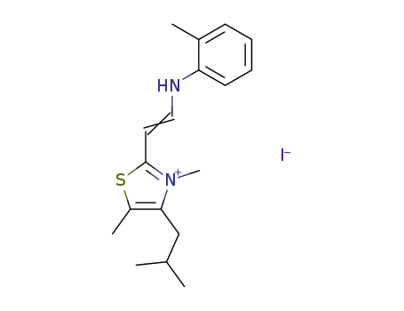 4-isobutyl-3,5-dimethyl-2-[2-(2-methyl-anilino)-vinyl]-thiazolium; iodide