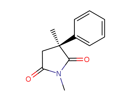 Molecular Structure of 39122-23-1 (2,5-Pyrrolidinedione, 1,3-dimethyl-3-phenyl-, (3S)-)