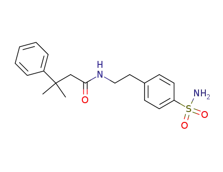 Molecular Structure of 25199-60-4 (3-Methyl-3-phenyl-N-[2-(4-sulfamoyl-phenyl)-ethyl]-butyramide)