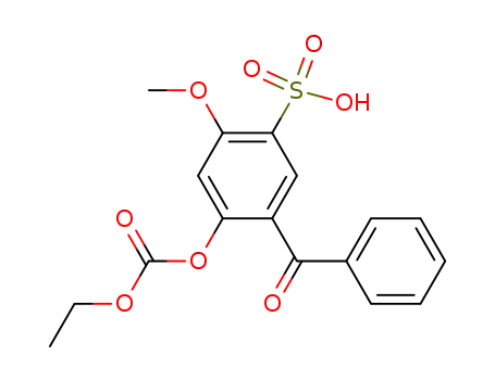 Molecular Structure of 19337-04-3 (2-<Ethoxycarbonyl-oxy>-4-methoxy-5-sulfo-benzophenon)