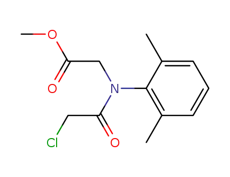 Molecular Structure of 71399-09-2 (Glycine, N-(chloroacetyl)-N-(2,6-dimethylphenyl)-, methyl ester)